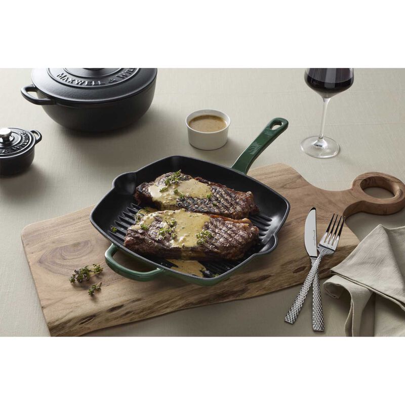 Maxwell & Williams Cast Iron Grill Pan English Racing Green 26cm Gift Box image number 3